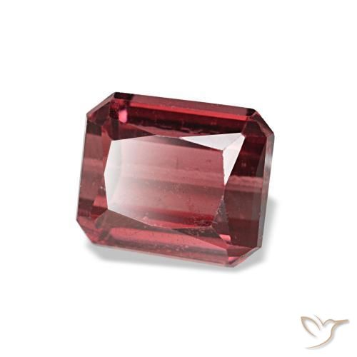 Granate rodolita rojo natural de 1,17 ct, corte esmeralda, VS