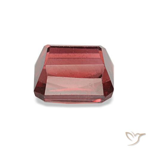Granate rodolita rojo natural de 1,17 ct, corte esmeralda, VS