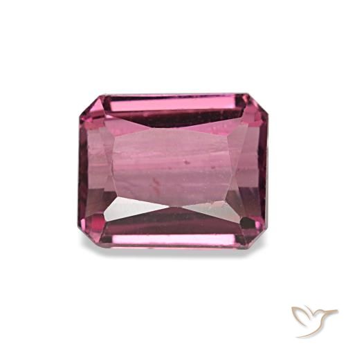Granate rodolita rojo natural de 1,17 ct, corte esmeralda, VS