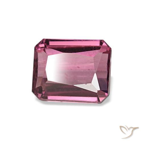 Granate rodolita rojo natural de 1,17 ct, corte esmeralda, VS