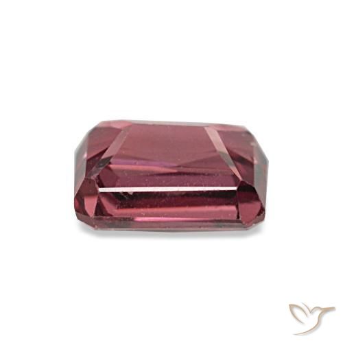 Granate rodolita rojo natural de 0,93 ct, corte esmeralda, VS