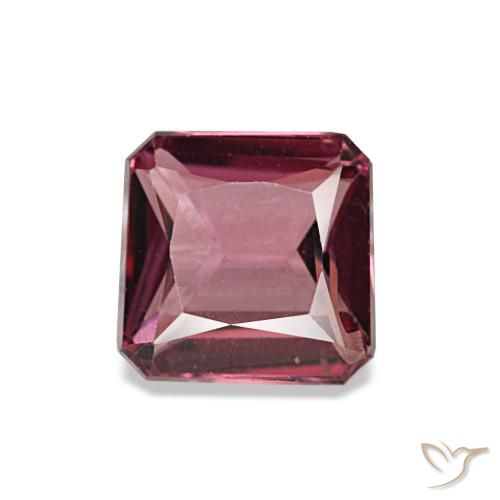 Granate rodolita rojo natural de 1,21 ct, corte esmeralda, VS