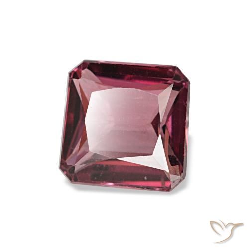 Granate rodolita rojo natural de 1,21 ct, corte esmeralda, VS
