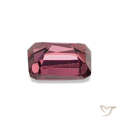 Granate rodolita rojo natural de 1,21 ct, corte esmeralda, VS