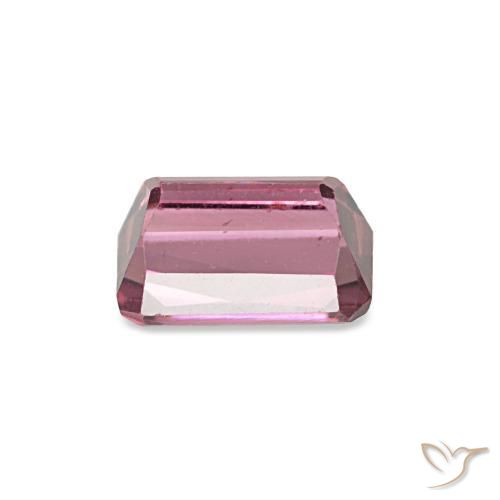 Granate rodolita rosa natural de 0,81 ct, corte esmeralda, VS