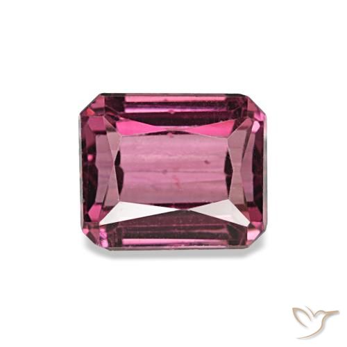Granate rodolita rosa natural de 1,25 ct, corte esmeralda, VS
