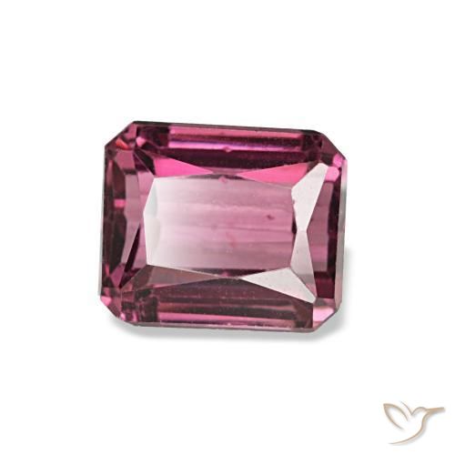 Granate rodolita rosa natural de 1,25 ct, corte esmeralda, VS
