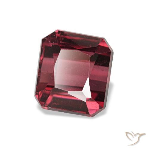 Granate rodolita rojo natural de 1,44 ct, corte esmeralda, VS