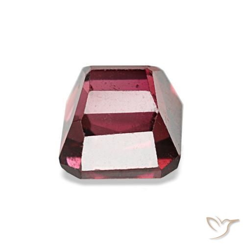 Granate rodolita rojo natural de 1,44 ct, corte esmeralda, VS