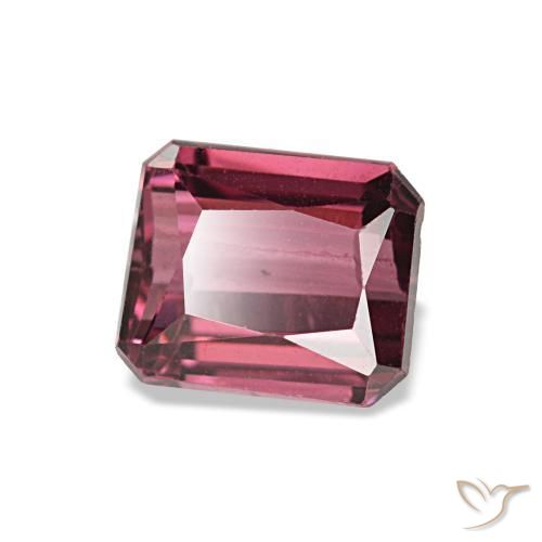 Granate rodolita rosa natural de 1,27 ct, corte esmeralda, VS