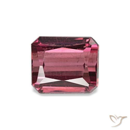 Granate rodolita rojo de 1,19 ct, corte esmeralda, VVS-VS