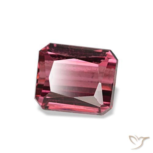 Granate rodolita rojo natural de 1,19 ct, corte esmeralda, VVS-VS
