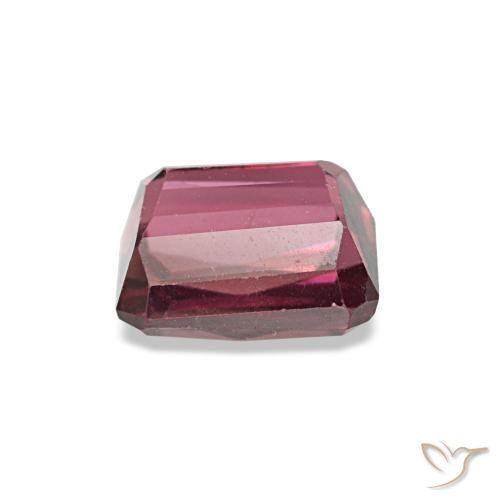 Granate rodolita rojo natural de 1,19 ct, corte esmeralda, VVS-VS