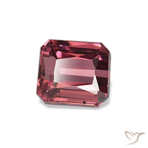 Granate rodolita rojo natural de 0,98 ct, corte esmeralda, VS