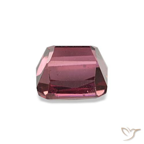 Granate rodolita rojo natural de 0,98 ct, corte esmeralda, VS