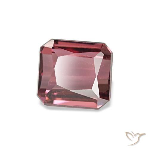 Granate rodolita rojo natural de 0,95 ct, corte esmeralda, VVS-VS