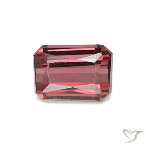 Granate rodolita rojo natural de 0,93 ct, corte esmeralda, VVS-VS