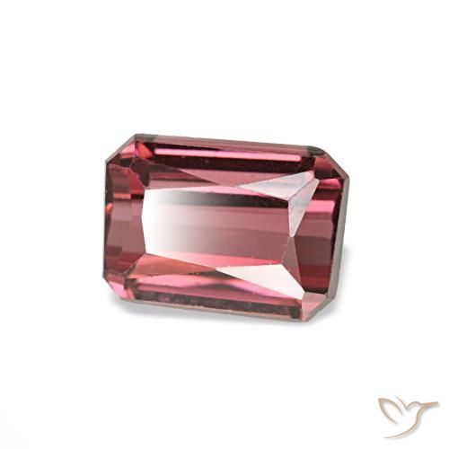 Granate rodolita rojo natural de 0,93 ct, corte esmeralda, VVS-VS