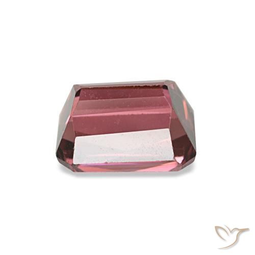 Granate rodolita rojo natural de 0,93 ct, corte esmeralda, VVS-VS