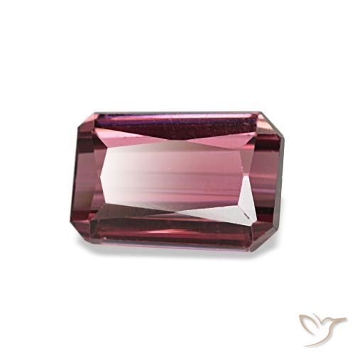 Granate rodolita rojo natural de 1,49 ct, corte esmeralda, VVS-VS