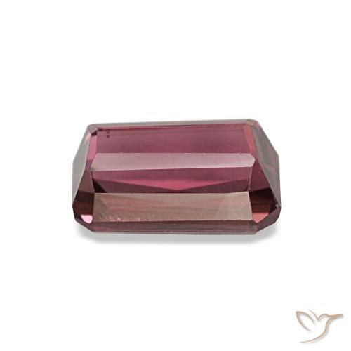 Granate rodolita rojo natural de 1,49 ct, corte esmeralda, VVS-VS