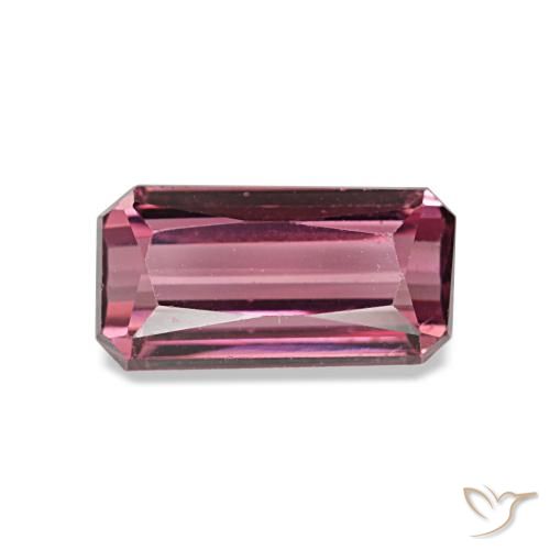 Granate rodolita rojo de 1,19 ct, corte esmeralda, VVS-VS