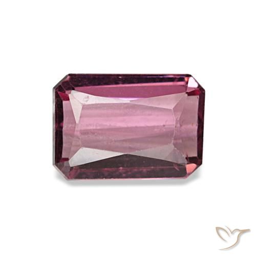Granate rodolita rojo natural de 1,21 ct, corte esmeralda, VVS-VS