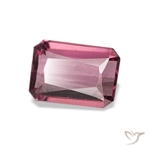 Granate rodolita rojo natural de 1,21 ct, corte esmeralda, VVS-VS