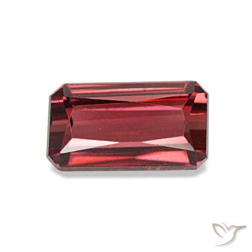 Granate rodolita rojo de 1,45 ct, corte esmeralda, VVS-VS