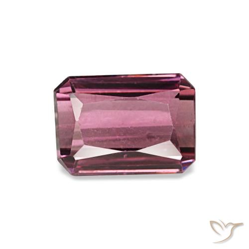 Granate rodolita rojo natural de 1,31 ct, corte esmeralda, VVS-VS
