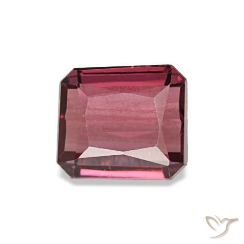 Granate rodolita rojo de 0,93 ct, corte esmeralda, VVS-VS