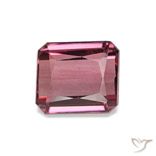 Granate rodolita rojo natural de 1,43 ct, corte esmeralda, VVS-VS