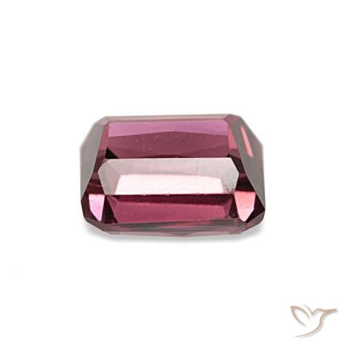 Granate rodolita rojo natural de 1,43 ct, corte esmeralda, VVS-VS