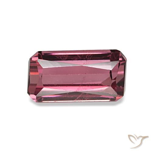 Granate rodolita rojo de 1,10 ct, corte esmeralda, VS