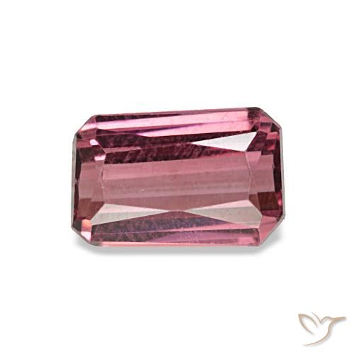 Granate rodolita rojo natural de 1,22 ct, corte esmeralda, VS