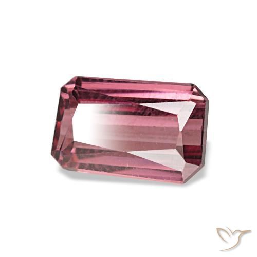 Granate rodolita rojo natural de 1,22 ct, corte esmeralda, VS