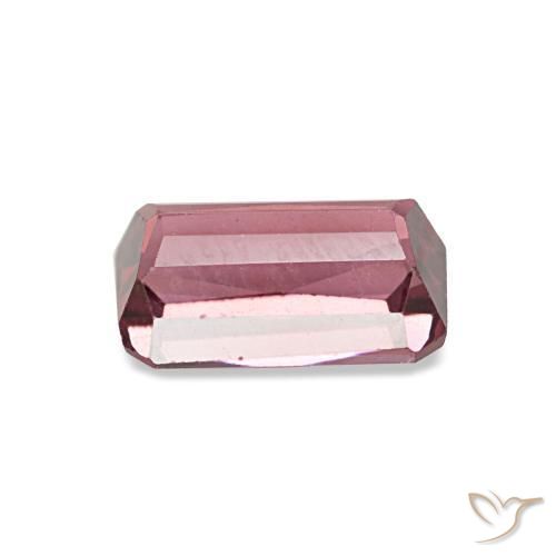 Granate rodolita rojo natural de 1,22 ct, corte esmeralda, VS
