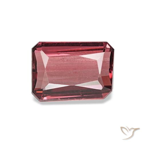 Granate rodolita rojo de 1,14 ct, corte esmeralda, VS