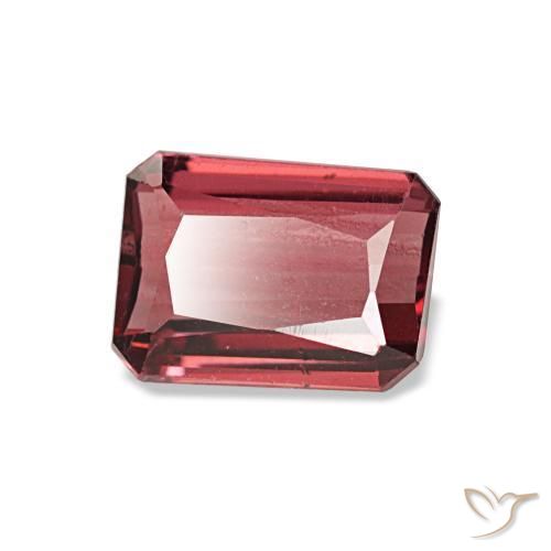 Granate rodolita rojo natural de 1,14 ct, corte esmeralda, VS