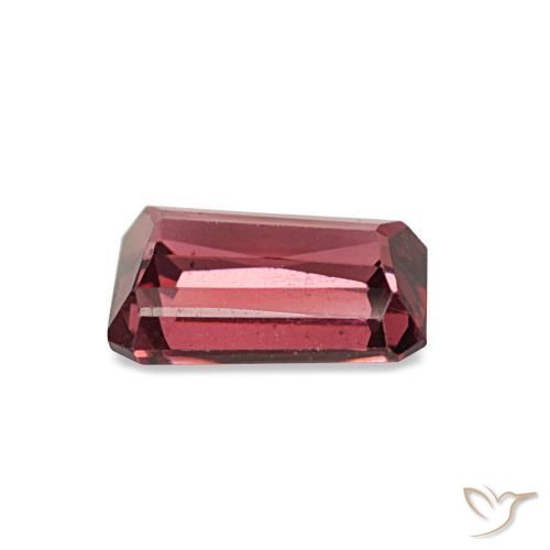 Granate rodolita rojo natural de 1,14 ct, corte esmeralda, VS