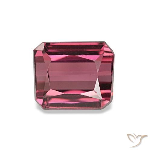 Granate rodolita rojo de 1,39 ct, corte esmeralda, VVS-VS