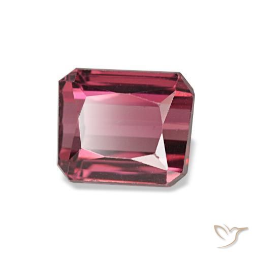 Granate rodolita rojo natural de 1,39 ct, corte esmeralda, VVS-VS