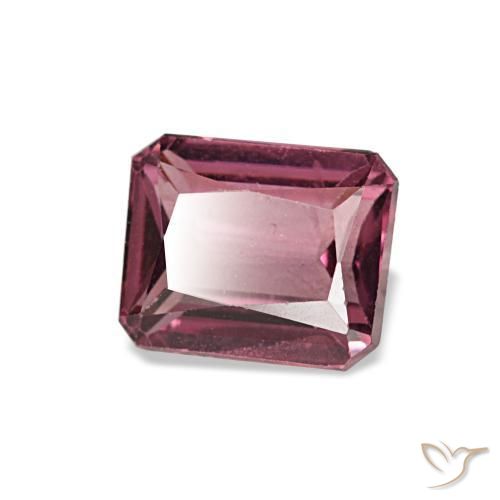 Granate rodolita rojo natural de 0,96 ct, corte esmeralda, VS