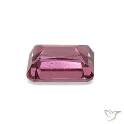 Granate rodolita rojo natural de 0,96 ct, corte esmeralda, VS
