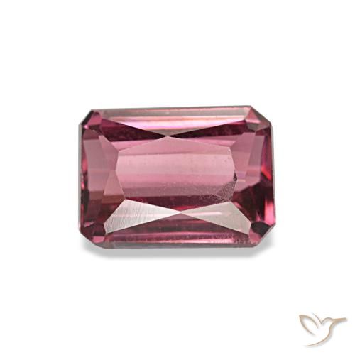 Granate rodolita rojo natural de 1,09 ct, corte esmeralda, VS