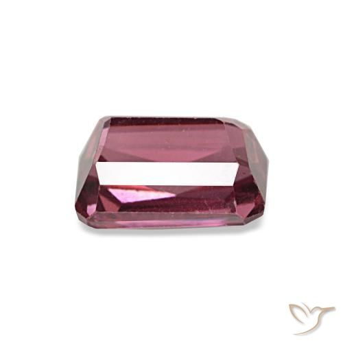 Granate rodolita rojo natural de 1,09 ct, corte esmeralda, VS
