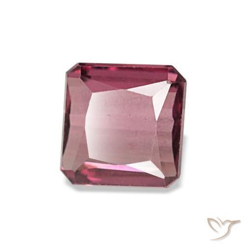 Granate rodolita rojo natural de 0,98 ct, corte esmeralda, VS