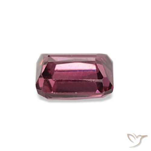 Granate rodolita rojo natural de 0,98 ct, corte esmeralda, VS