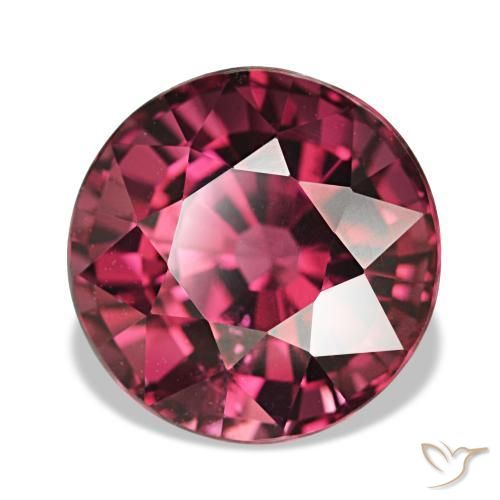 Granate rodolita rojo natural de 5,14 ct, corte redondo, VS