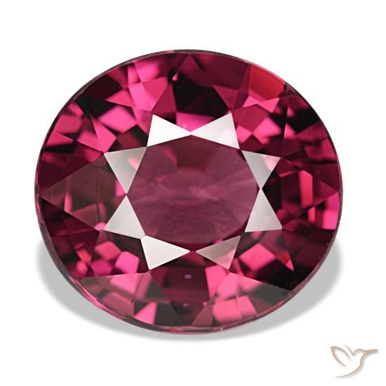 Granate rodolita rojo natural de 5,33 ct, corte óvalo, VVS